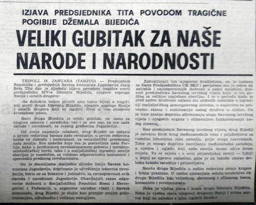 Na današnji dan poginuo je Džemal Bijedić